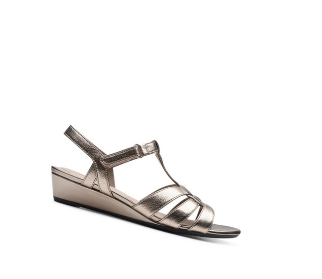 Clarks Abigail Kozene Sandale na Platforme Damske Zlate | KECB-42710
