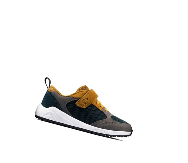 Clarks Aeon Flex Textilne Tenisky Chlapcenske Tmavo Siva Žlté | FYBG-36509