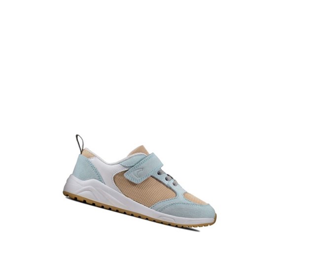 Clarks Aeon Flex Textilne Tenisky Chlapcenske Svetlo Modre | OVJP-07651