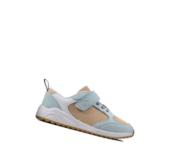Clarks Aeon Flex Textilne Tenisky Chlapcenske Svetlo Modre | YGCU-45270