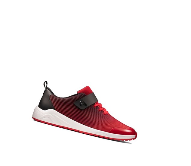 Clarks Aeon Pace Kozene Tenisky Chlapcenske Červené | WOBC-19645