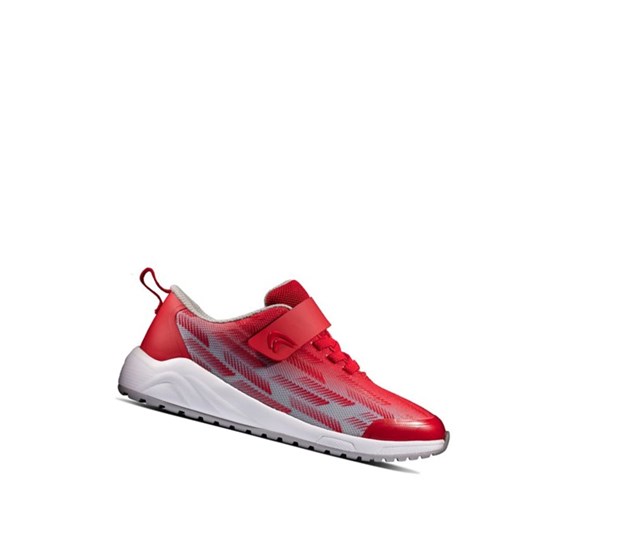 Clarks Aeon Pace Kozene Tenisky Dievcenske Červené Siva | FAQS-12398