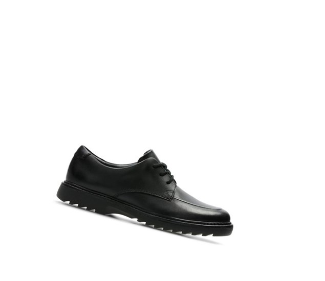 Clarks Asher Grove Kozene Skolske Topanky Chlapcenske Čierne | OGLU-79205