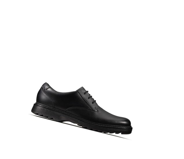 Clarks Asher Jazz Kozene Skolske Topanky Chlapcenske Čierne | UYFZ-34189