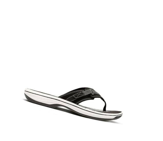 Clarks Brinkley Sea Syntetická Zabky Damske Čierne | PWOU-79054