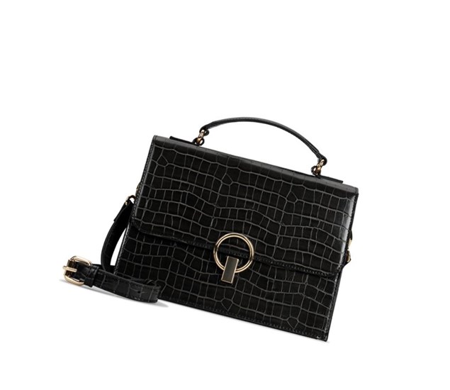 Clarks Cabana Moon Croc Crossbody Kabelka Damske Čierne | HTGI-96073
