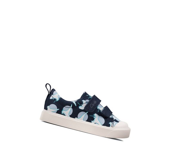 Clarks City Bright Casual Obuv Chlapcenske Námornícka Modrá | QPJF-46123
