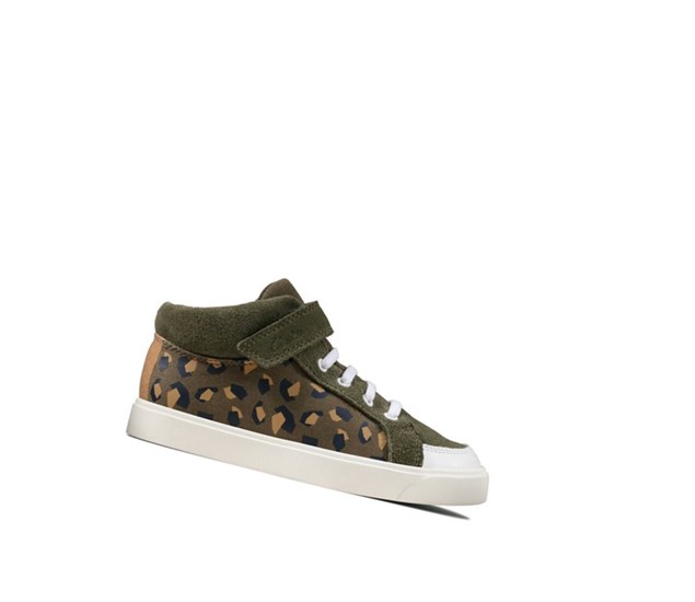 Clarks City Hop Casual Cizmy Dievcenske Olivovo Zelená Maskacove | VOKW-53289