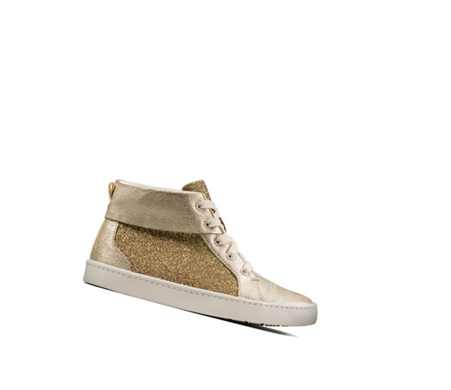 Clarks City Oasis Hi Kozene Kozene Cizmy Dievcenske Zlate | IUNC-20617
