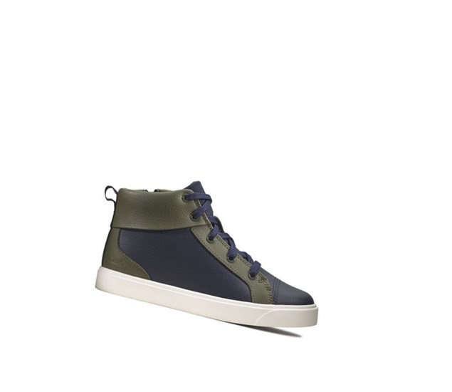 Clarks City Oasis Kozene Kozene Cizmy Chlapcenske Námornícka Modrá | LNXE-82570