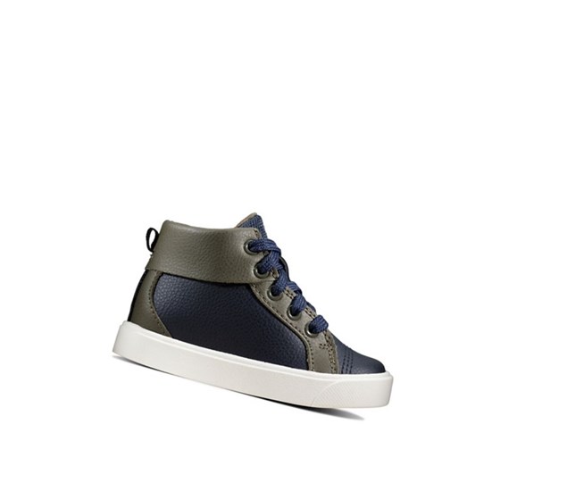 Clarks City Oasis Kozene Kozene Cizmy Dievcenske Námornícka Modrá | BFMY-65724