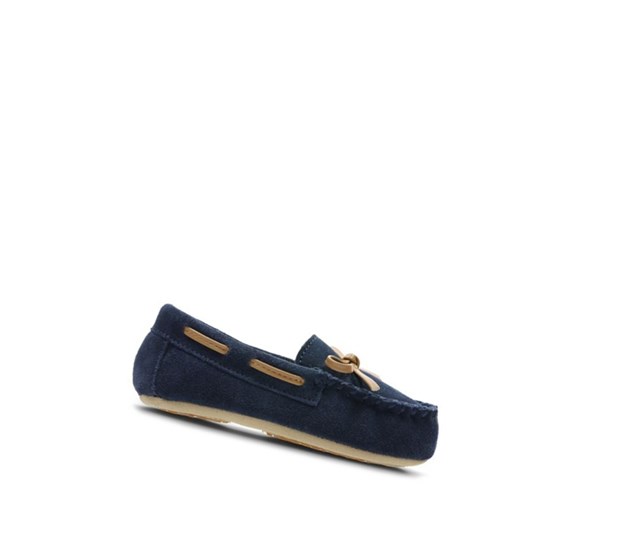 Clarks Crackling Flo Semisove Papuce Chlapcenske Námornícka Modrá | GDBE-03986