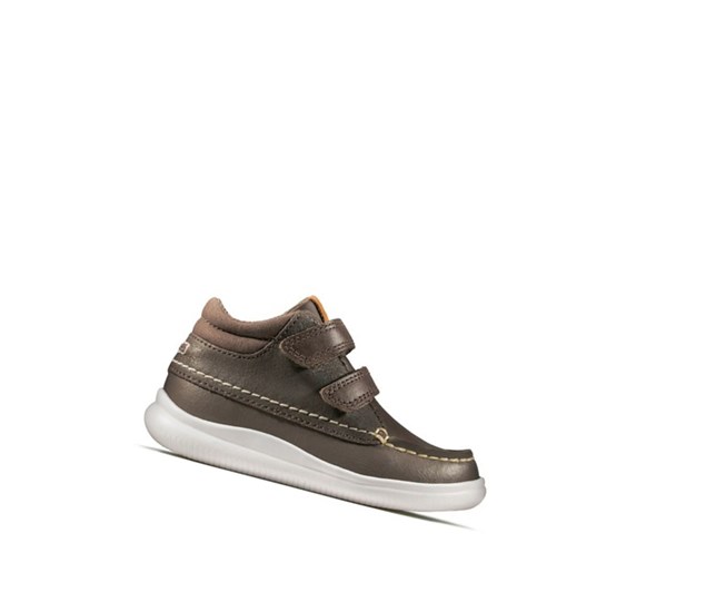 Clarks Crest Tuktu Kozene Ležérne Tenisky Chlapcenske Hnede | VEDI-04138