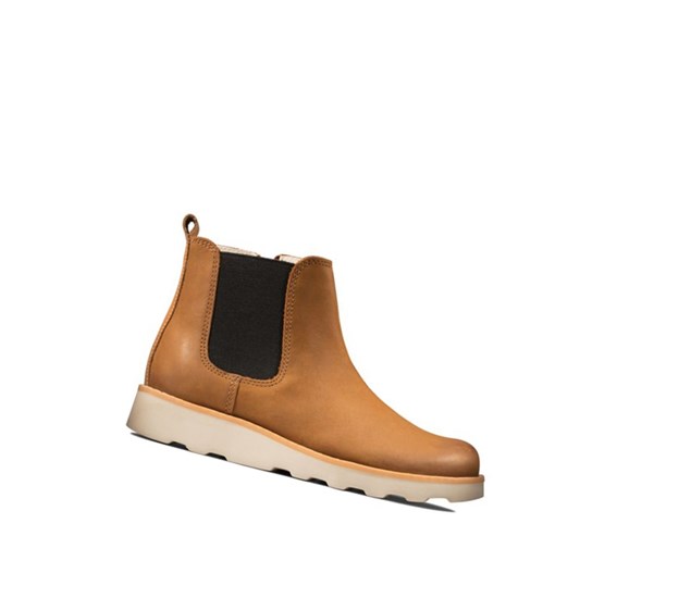 Clarks Crown Halo Kozene Chelsea Cizmy Chlapcenske Hnede | CTEF-31468