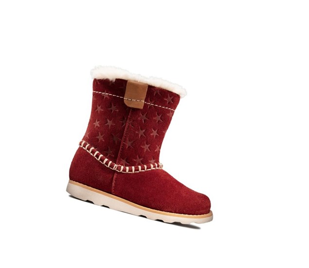 Clarks Crown Piper Semisove Semišové Čižmy Dievcenske Tmavo Červené | CYQT-62197
