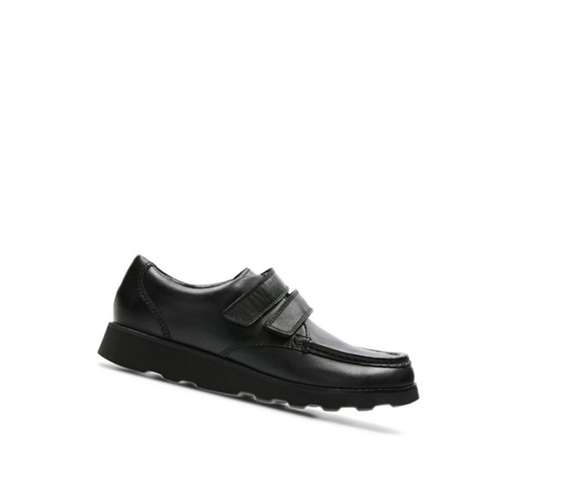 Clarks Crown Tate Kozene Skolske Topanky Chlapcenske Čierne | ONKJ-39562