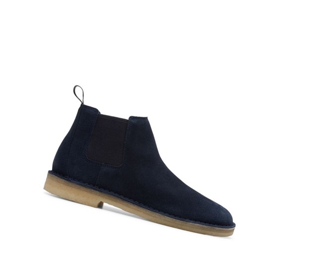 Clarks Desert Semisove Chelsea Cizmy Panske Námornícka Modrá | LYZT-14803