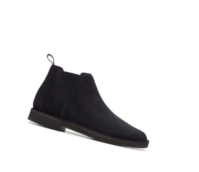 Clarks Desert Semisove Chelsea Cizmy Panske Čierne | MLBQ-45871