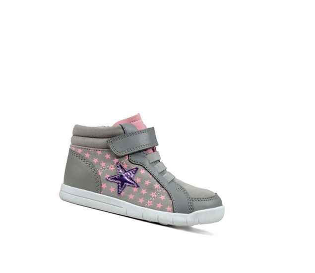 Clarks Emery Beat Kozene Kozene Cizmy Chlapcenske Siva | YFKT-70895