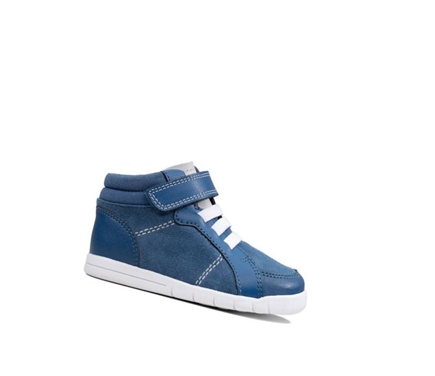 Clarks Emery Beat Semisove Casual Cizmy Dievcenske Modre | PFGJ-94671