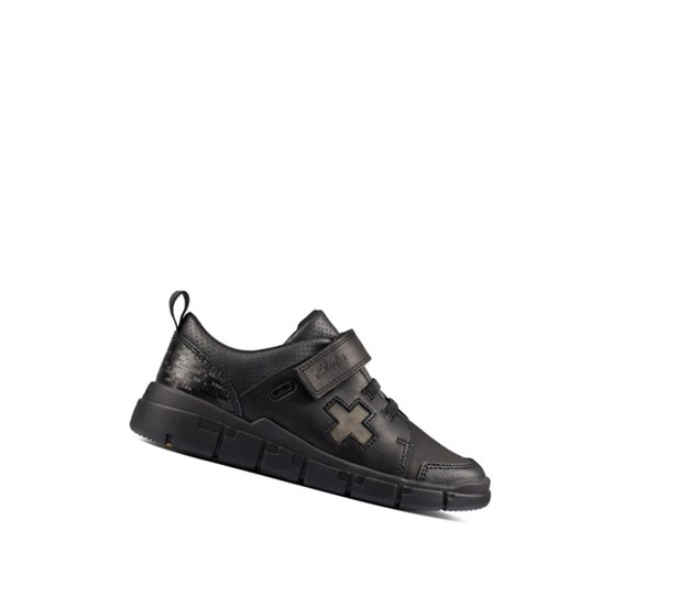 Clarks Encode Flash Kozene Skolske Topanky Chlapcenske Čierne | UCIP-41203