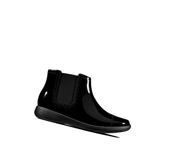 Clarks Etch Form Lakovane Clenkove Cizmy Dievcenske Čierne | EKWH-12948
