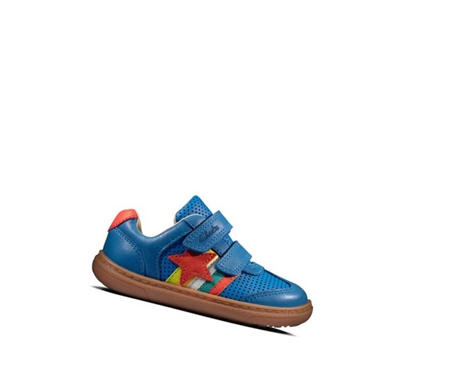 Clarks Flash Hot Kozene Kozene Topanky Chlapcenske Modre | SQID-70641