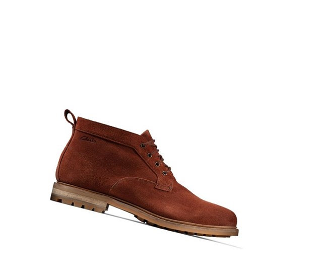 Clarks Foxwell Stredne Kozene Clenkove Cizmy Panske Hnede | VEOP-26835
