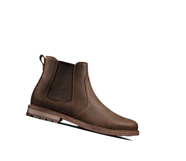 Clarks Foxwell Top Kozene Chelsea Cizmy Panske Tmavo Hnede | IXVS-97834