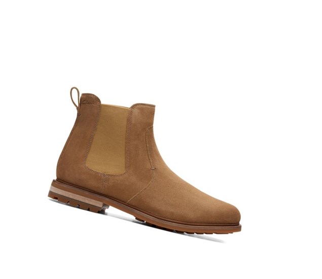 Clarks Foxwell Top Semisove Chelsea Cizmy Panske Hnede | PJOF-85296