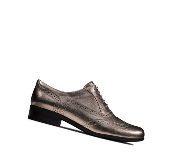 Clarks Hamble Oak Kozene Snurovacie Topanky Damske Zlate Metal | GPKW-92684