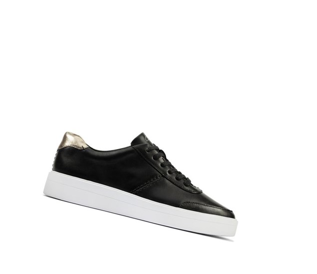 Clarks Hero Walk Cipkovane-ups Kozene Tenisky Damske Čierne | WHVT-98514