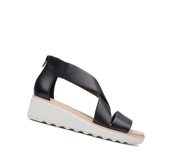 Clarks Jillian Rise Kozene Sandale na Platforme Damske Čierne | PQVJ-87146