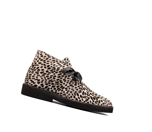 Clarks Lahke Kozene Púštne Čižmy Damske Čierne Biele | AFSE-51340