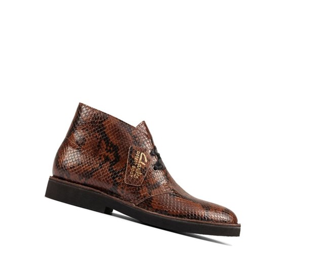 Clarks Lahke Kozene Púštne Čižmy Damske Tmavo Hnede Had | MHLI-91836