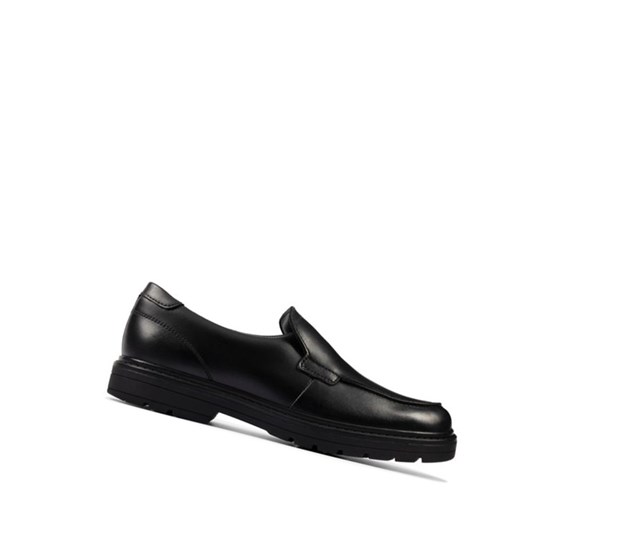 Clarks Loxham Grove Kozene Slip On Tenisky Dievcenske Čierne | WJFD-42853