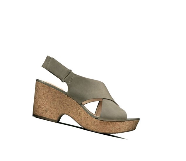 Clarks Maritsa Lara Nubuck Podpätky Damske Olivovo Zelená | RYZG-34679