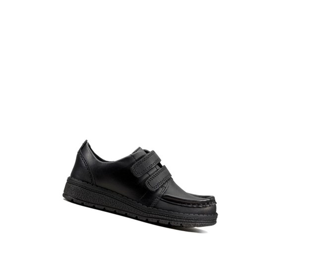 Clarks Mendip Bright Kozene Skolske Topanky Chlapcenske Čierne | BJUT-40613