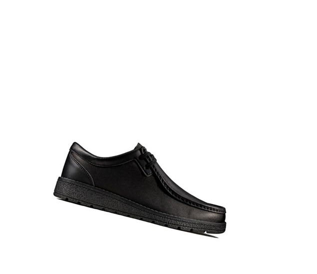 Clarks Mendip Craft Kozene Skolske Topanky Chlapcenske Čierne | MSGF-68015