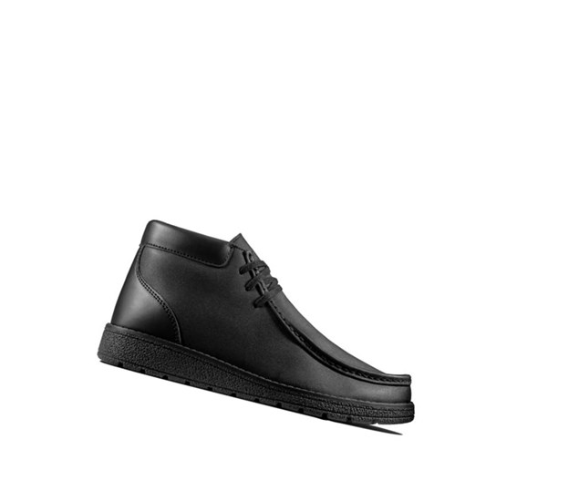 Clarks Mendip Loop Kozene Skolske Topanky Chlapcenske Čierne | DXLN-58293