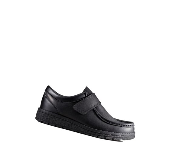 Clarks Mendip Pure Kozene Skolske Topanky Chlapcenske Čierne | FNEB-25670
