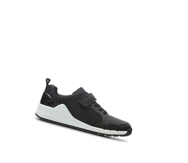 Clarks Orbit Ride Kozene Tenisky Chlapcenske Čierne | QCOG-05973
