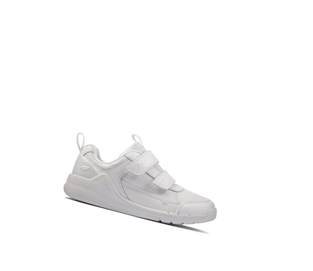 Clarks Orbit Sprint Kozene Tenisky Chlapcenske Biele | DPTA-83015