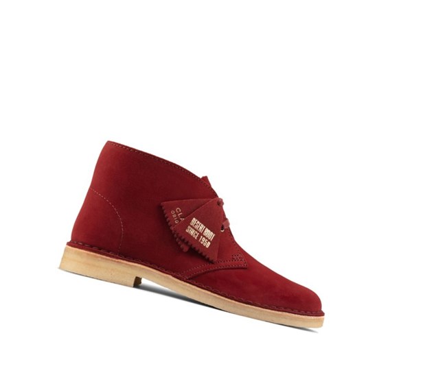 Clarks Original Semisove Púštne Čižmy Damske Červené | GWKU-56241
