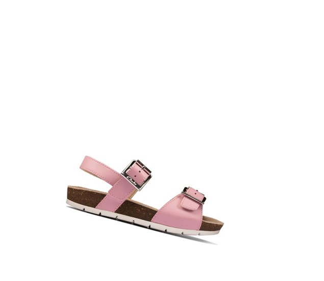 Clarks River Sand Kozene Sandale Casual Dievcenske Svetlo Ruzove | FSPC-42169