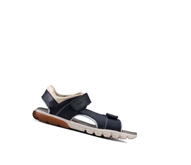 Clarks Rocco Wave Textilne Sandale Casual Chlapcenske Námornícka Modrá | CWOB-70542