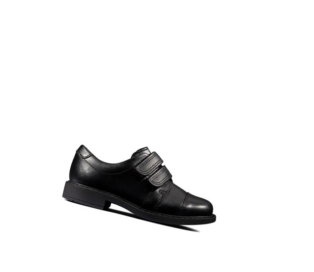Clarks Scala Skye Kozene Kozene Topanky Chlapcenske Čierne | LQUB-28907