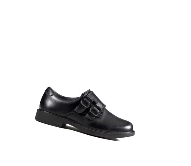 Clarks Scala Street Kozene Skolske Topanky Chlapcenske Čierne | MEXF-06137