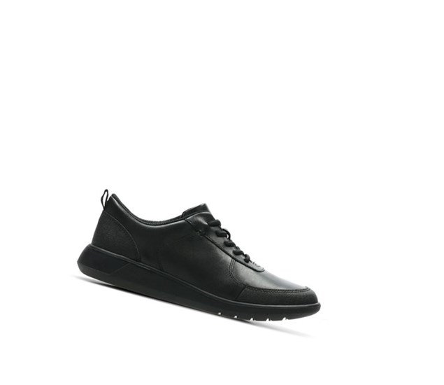 Clarks Scape Street Kozene Skolske Topanky Chlapcenske Čierne | DNTF-61209