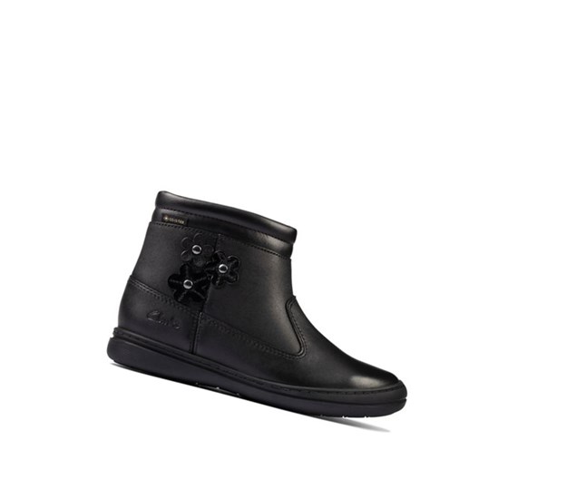 Clarks Scooter Go Gore-tex Kozene Clenkove Cizmy Dievcenske Čierne | QXVT-41329